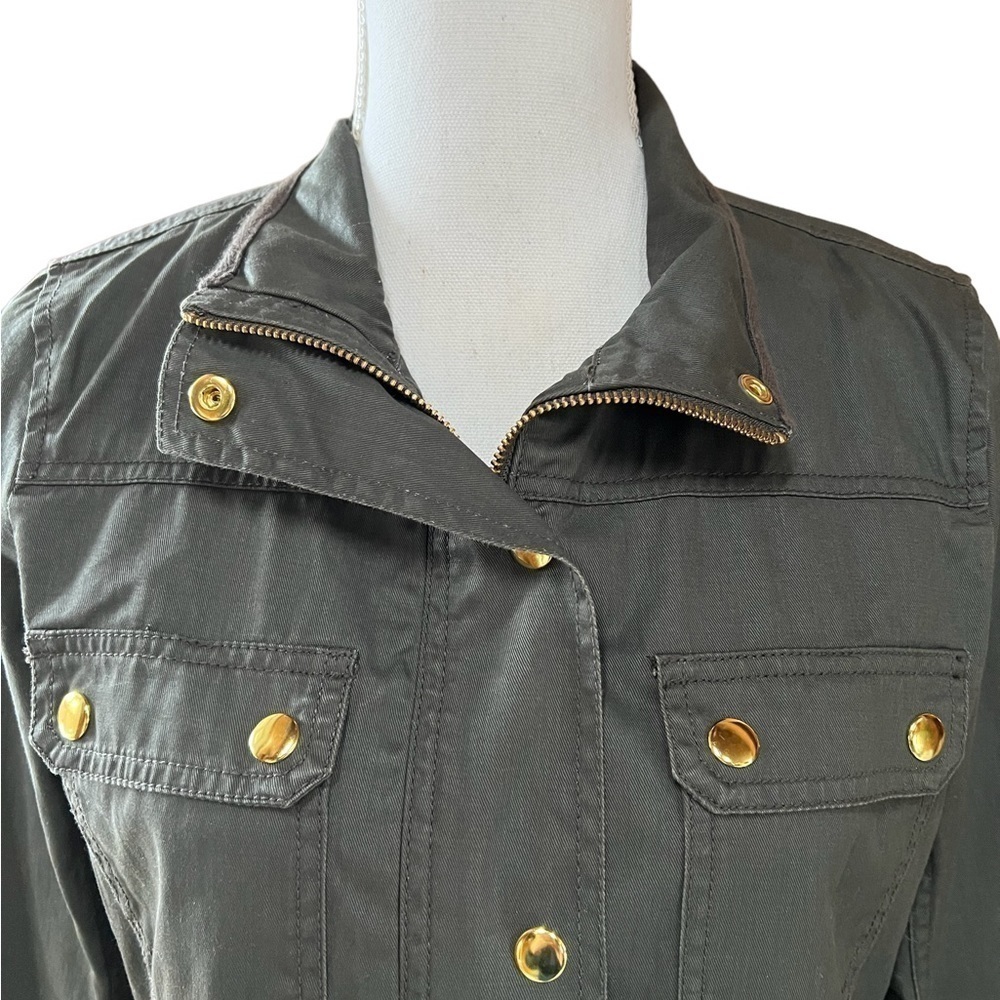 J CREW WOMENS RELAXED FIT GREEN BOYFRIEND FIELD JACKET SIZE SMALL - Picture 2 of 13